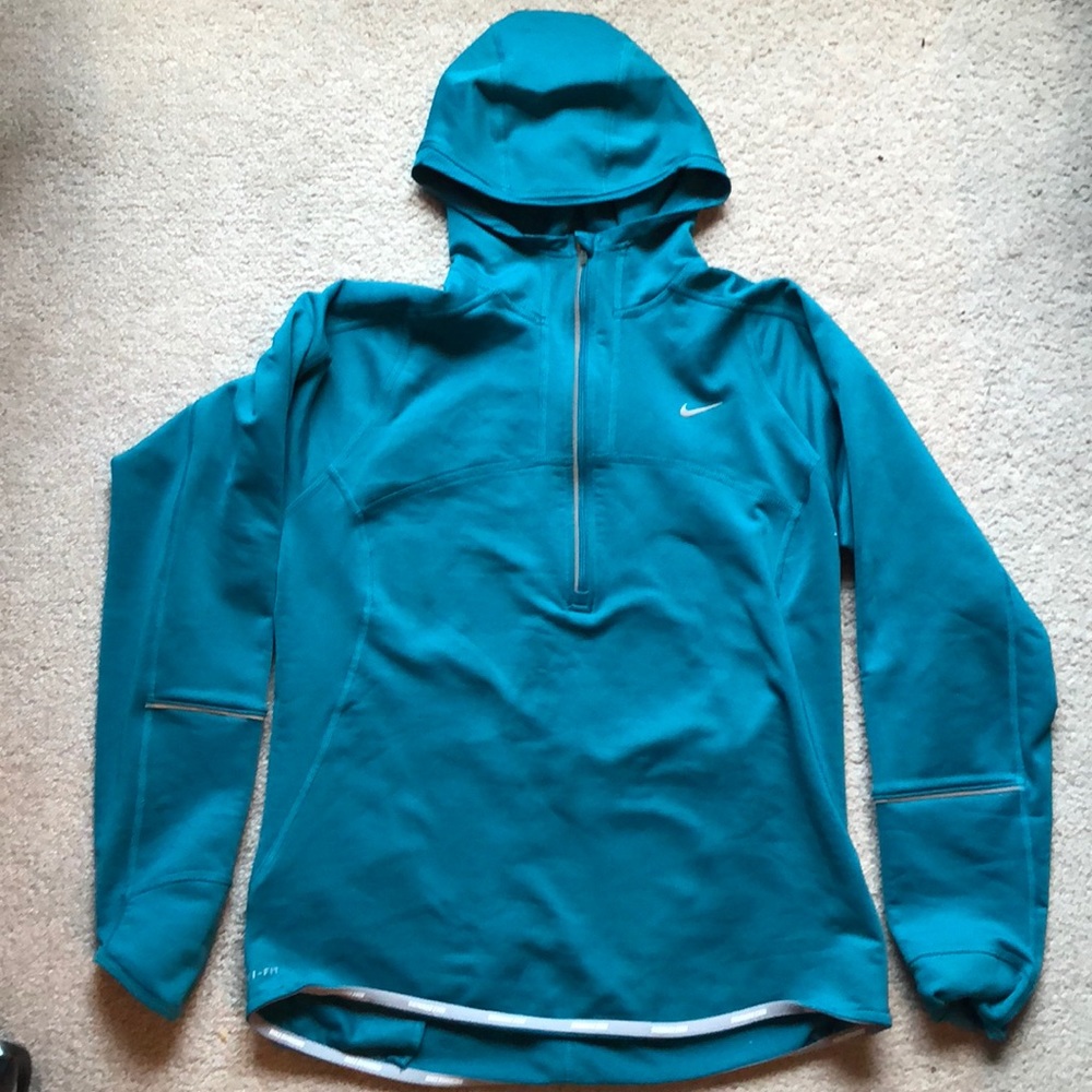 Nike running half zip lined jacket, dri-fit